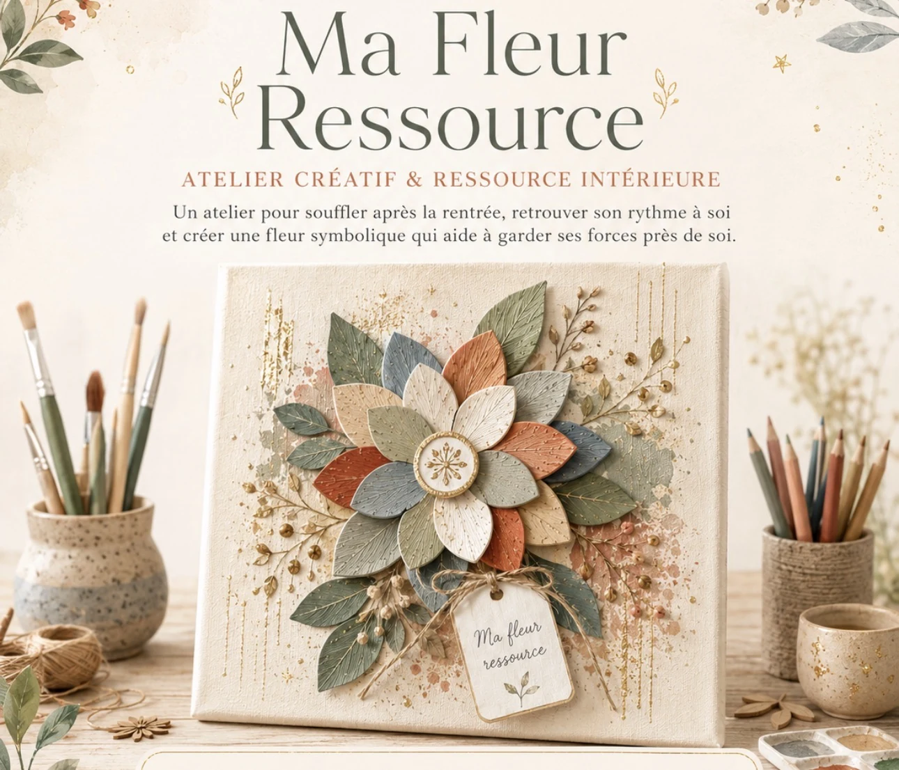 Visuel Ma Fleur Ressource, atelier enfant pour souffler après la rentrée